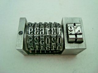 National N.  Y.  Usa Vintage Letterpress Numbering Machine 6 - Digit Backwards 9