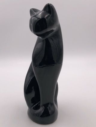 Vintage Art Deco Black Cat Figurine Statue Sculpture Mid Century Egyptian Style 2