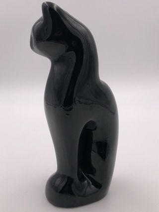 Vintage Art Deco Black Cat Figurine Statue Sculpture Mid Century Egyptian Style 3