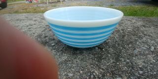 Vintage Pyrex Blue Stripe 403 Mixing Bowl.