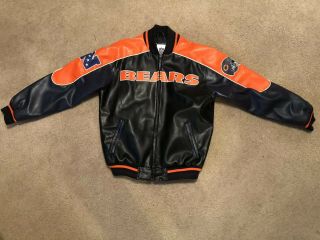 Nfl Chicago Bears Vintage Leather Jacket - Size M - Pre Owned.  Go Bears Go