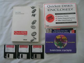 Intuit Quicken Version 4 For Windows 3.  1 - 3.  5 " Floppy Disks 1994 Software Vtg