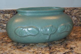Vintage Royal Haeger Art Pottery Slate/teal Green Oval Flower Pot Oblong Planter