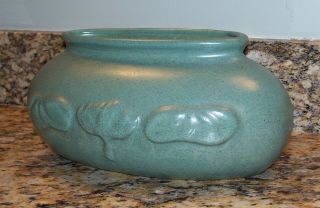 Vintage Royal Haeger Art Pottery Slate/Teal Green Oval Flower Pot Oblong Planter 2