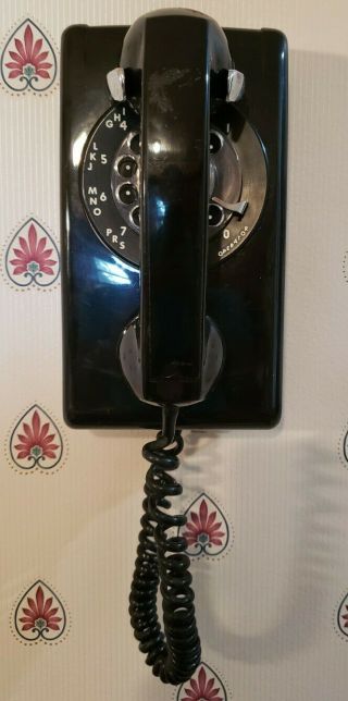 Vintage Stromberg Carlson Black Wall Hanging Rotary Dial Phone