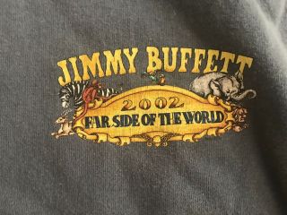 Jimmy Buffett Far Side Of The World Tour T Shirt 2002 Blue S/S M vintage 3