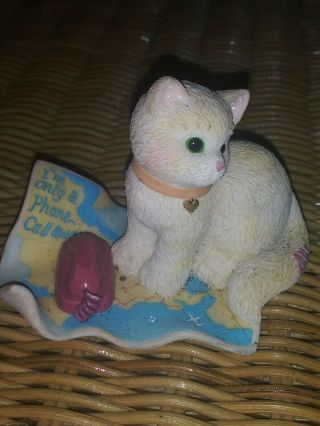 Vintage Find 2001 Enesco Calico Kittens 784206 " Im Only A Phone Call Away "