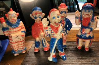 Vintage Tv Howdy Doody & 4 Friends Plastic Puppet Dolls Toys Kagran Corp.  1950s