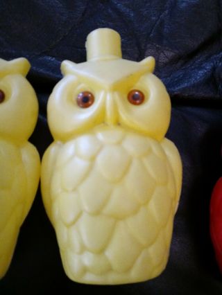 Vintage Set of 6 Blow Mold Plastic Owl Flower Patio RV Camping Party 3