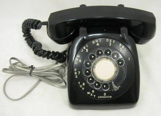 Vintage Rotary Dial Desk Phone Black Automatic Electric Monophone Great