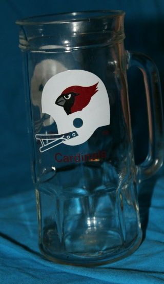 Vintage Glass Fisher Peanut Jar Beer Mug Stein - Arizona Cardinals - Nfl Football