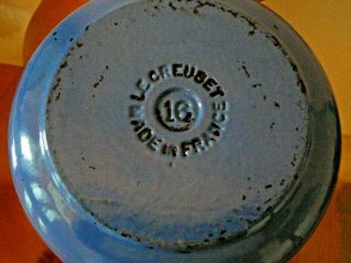Vintage Blue Le Creuset 16 Enamel Cast Iron Sauce Pan Pot W/ Lid 3