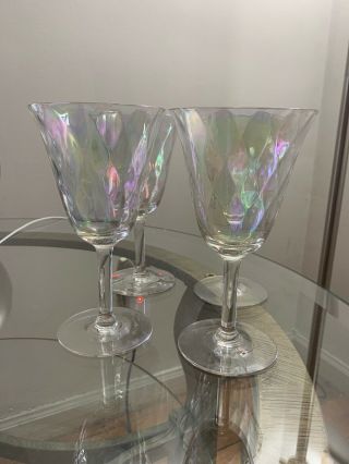 Iridescent Vintage Wine Glasses For