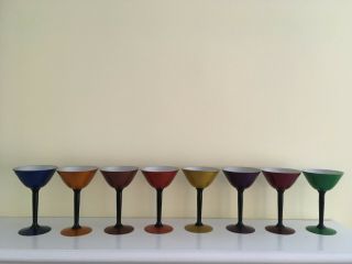 Vintage Mid - Century Modern Martini Glasses - Set Of 8