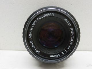 Smc Pentax - M 1:2 50mm Camera Lens Japan 3814545 Asahi Vintage