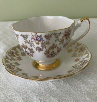 Vintage Queen Anne Fine Bone China Tea Cup & Saucer Made In England