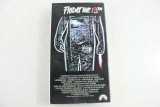 Friday The 13th (1980) Vintage Vhs Tape Betsy Palmer Kevin Bacon Horror Film