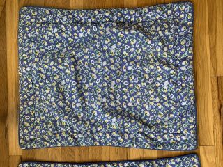 2 Vintage Laura Ashley Blue Yellow Rose Floral Pillow Shams Standard Cottage Euc