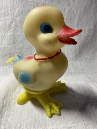 Vintage Wind Up Rubber Duck Ducky Toy Very Cute