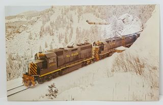 Denver Rio Grande Western Railroad Train Vintage Oversized Photo Card
