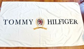 Early Tommy Hilfiger Crest Beach Towel Tommy Flag Spellout Vtg Throw 58 X 32