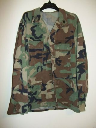 Vtg Army Us Military Woodland Camo Shirt Jacket Size Large X - Large?
