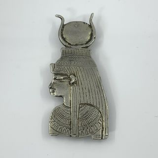 Vtg Egyptian Goddess Hathor Sterling Pendant Brooch Metropolitan Museum Art Mma