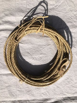 Vtg Western Cowboy Braided Leather Lariat/lasso Rope Riata Reata Decor