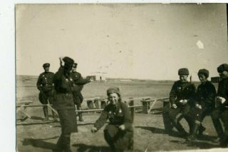 1943 Ww2 Women Dancing Rkka Red Army Russian Vintage Photo