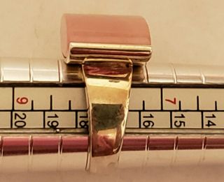 Vintage Sterling Silver Ring with Rose Quartz 925 Size 8 2