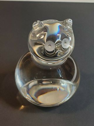 Fine Vintage Baccarat Crystal Cat Paperweight Signed.