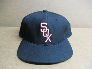 Vintage Roman Chicago White Sox Fitted Black Wool Hat Cap 1950 