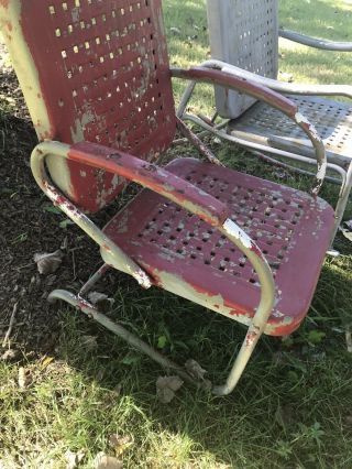 Vintage Metal Retro Outdoor Chairs Porch Patio Lawn - Mid Century 2
