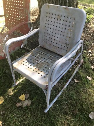 Vintage Metal Retro Outdoor Chairs Porch Patio Lawn - Mid Century 3