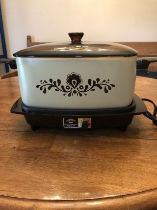 Vintage West Bend Multi - Purpose 6 Qt Slow Cooker With Lid,  Cord Great
