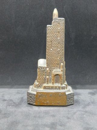 Vintage Will Rogers Shrine Of The Sun Souvenir Miniature Metal Building Colorado
