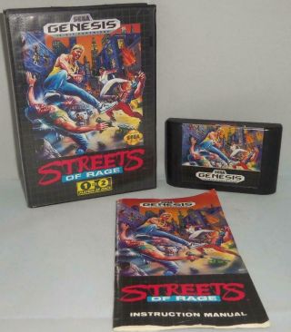 Vintage Sega Genesis Streets Of Rage 2 Complete Video Game Cib Cartridge