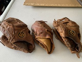 3 Wilson Usa Vintage Baseball Gloves Left Handed A2000