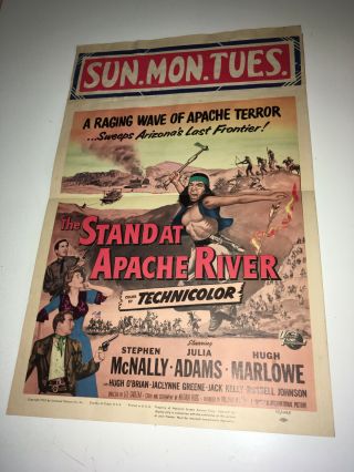 Stand At Apache River Vintage Movie Poster 1953 Julia Adams Arizona Western
