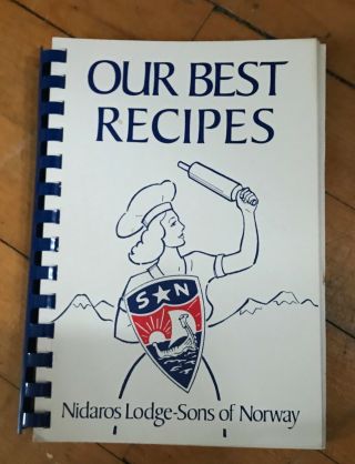 Vintage Community Cookbook - Sons Of Norway Nidaros Lodge,  1981 Midwest Immigrant