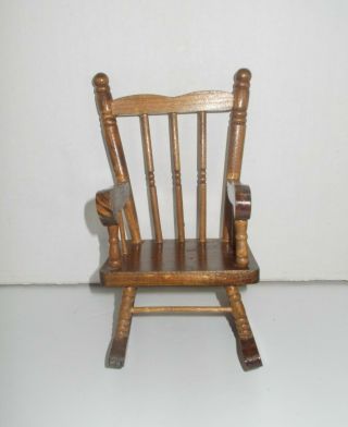 Wooden Wood Doll Or Bear Rocking Chair 8 1/2” Tall,  Doll Furniture