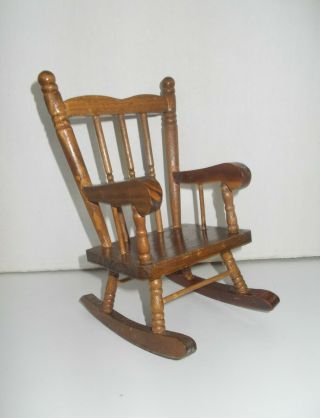 Wooden Wood Doll Or Bear Rocking Chair 8 1/2” Tall,  Doll Furniture 2