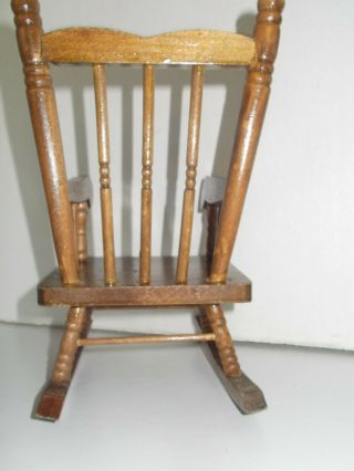 Wooden Wood Doll Or Bear Rocking Chair 8 1/2” Tall,  Doll Furniture 3
