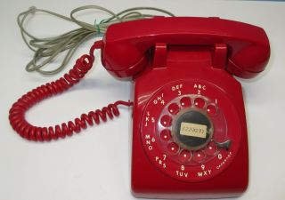 Vintage Itt Rotary Dial Red Telephone