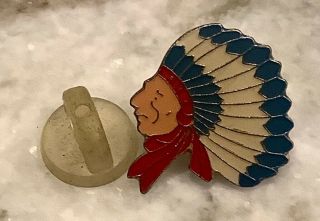 Vintage Enamel Indian Chief Head Headdress Lapel Scatter Pin Zp3 - 22 - Old Item
