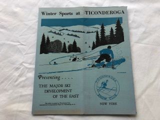 Vintage Souvenir Pamphlet Winter Sports Ticonderoga Snow Club York