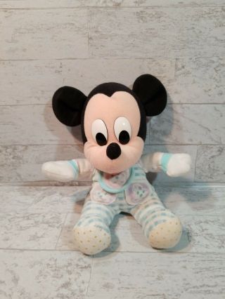 Vintage Disney Mattel Arco Toys Baby Mickey Mouse Lovey 11 " Plush Stuffed Animal