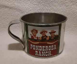 Vintage Bonanza Ponderosa Ranch Nevada Metal Western Tin Cup