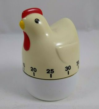 Vintage Rooster Chicken Egg Kitchen Timer 60 Minute Mechanical