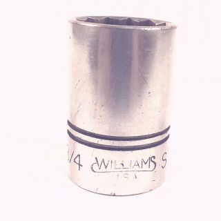 Williams Vintage St - 1224 3/4 - Inch Shallow 12 - Point Socket 1/2 " Drive Pre - Owned